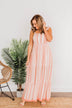Beachy Feels Maxi Dress- Coral & Ivory