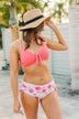 Cool By The Pool Ruched Swim Bottoms- Ivory & Pink Floral