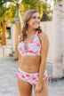 Tropical Breeze Braided Swim Top- Ivory & Pink Floral
