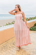 Beachy Feels Maxi Dress- Coral & Ivory