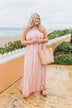 Beachy Feels Maxi Dress- Coral & Ivory