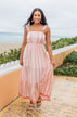 Beachy Feels Maxi Dress- Coral & Ivory
