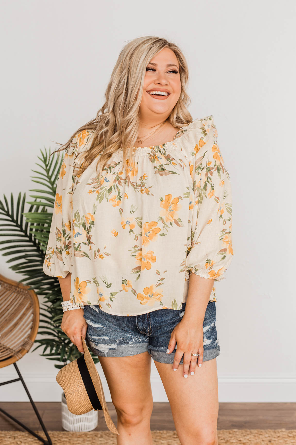Lost In Paradise Floral Blouse- Cream