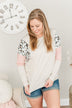 Every Moment Together Color Block Top- Oatmeal, Ivory & Pink