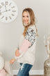Every Moment Together Color Block Top- Oatmeal, Ivory & Pink