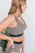 Walking On Sunshine Swim Top- Light Taupe Leopard Print