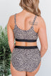 Walking On Sunshine Swim Top- Light Taupe Leopard Print