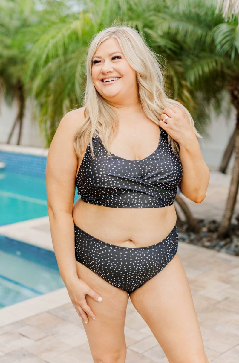 Black criss cross bikini top outlet