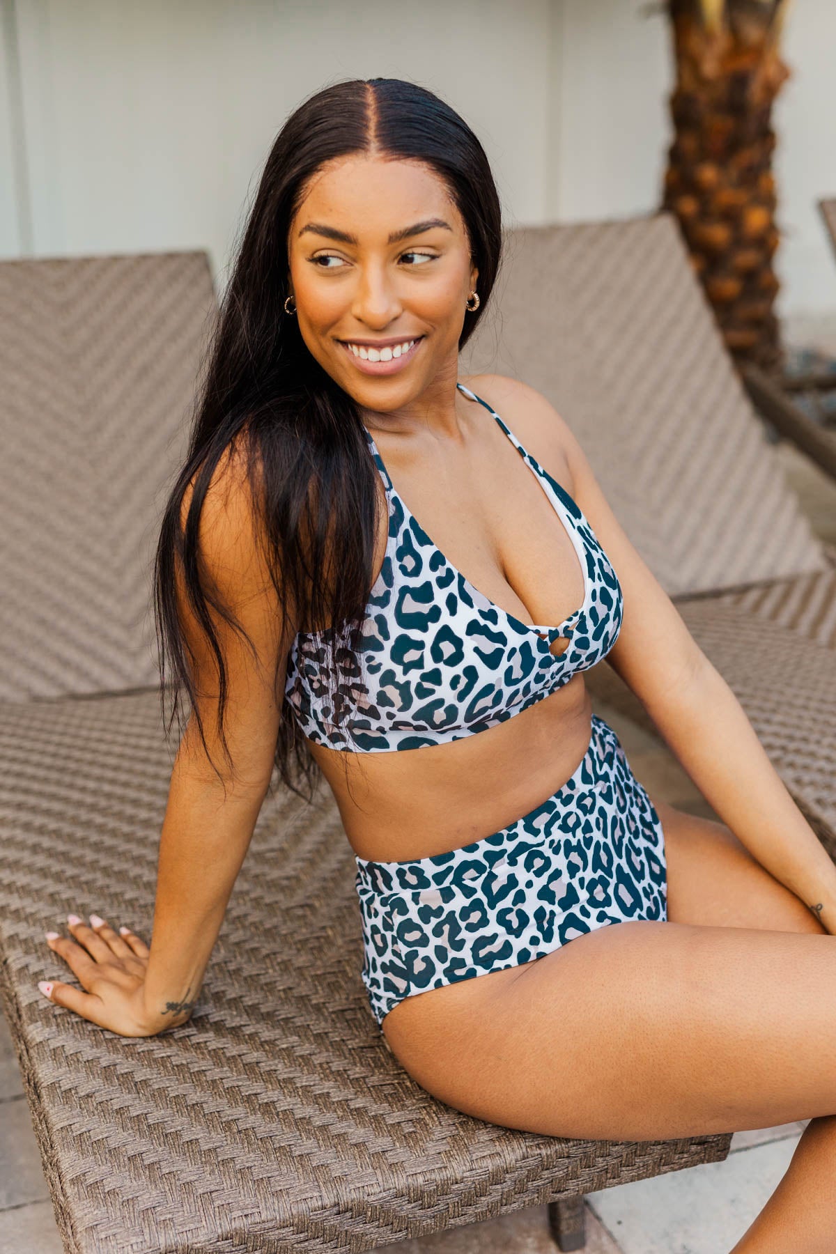 Going On A Retreat Mid-Rise Swim Bottoms- Leopard