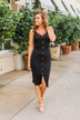 Feet In The Sand Button Dress- Black