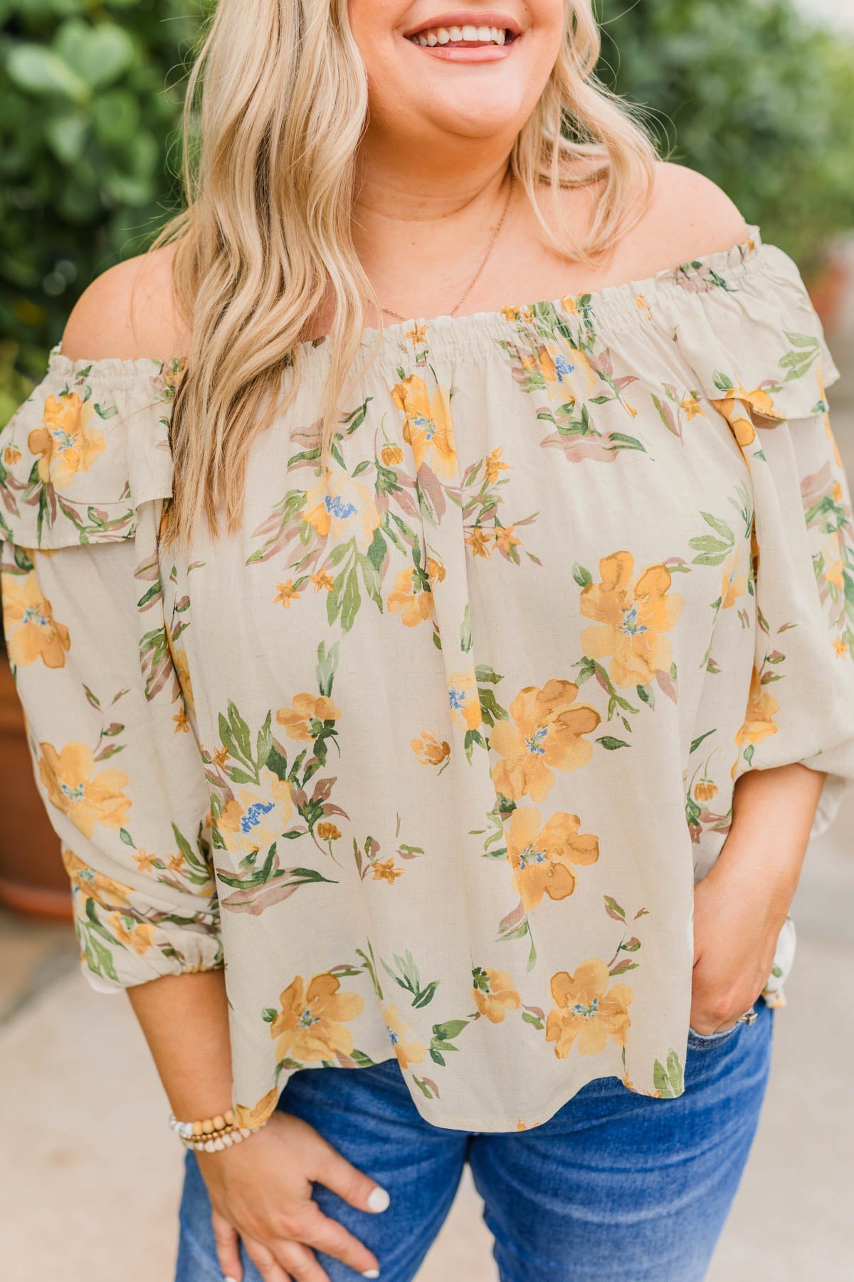 Lost In Paradise Floral Blouse- Cream