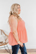 Hearts Beat In Harmony Button Tank- Salmon