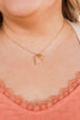 Simple Lives Gold Pendant Necklace- Pink