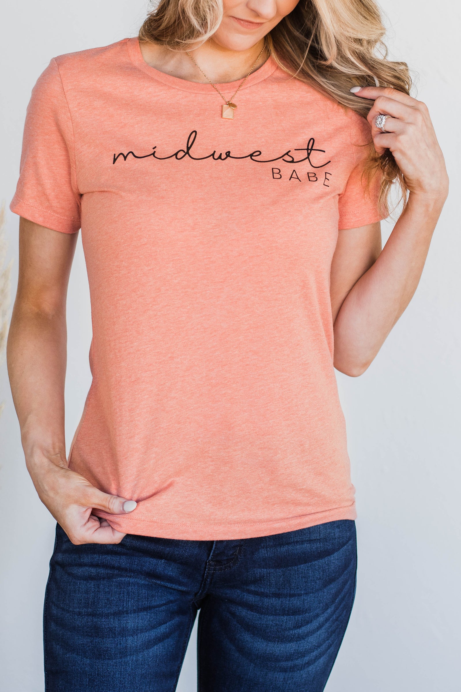 "Midwest Babe" Graphic Tee- Coral