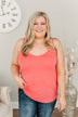 Everyday Elegance Double Strap Tank Top- Coral