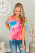 Look On The Bright Side Tie Dye Top- Neon Multi-Color