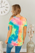 Look On The Bright Side Tie Dye Top- Neon Multi-Color