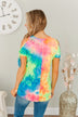 Look On The Bright Side Tie Dye Top- Neon Multi-Color