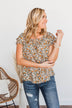 Not Afraid To Feel Floral Blouse- Olive
