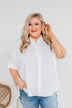 No Time For Drama Button Top- Off White