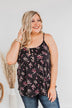Endless Fields Button Tank Top- Black & Pink