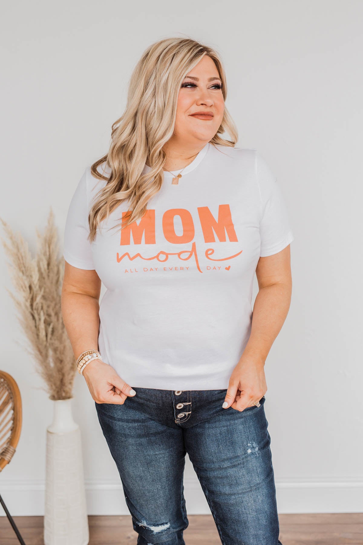 "Mom Mode" Graphic Tee- White