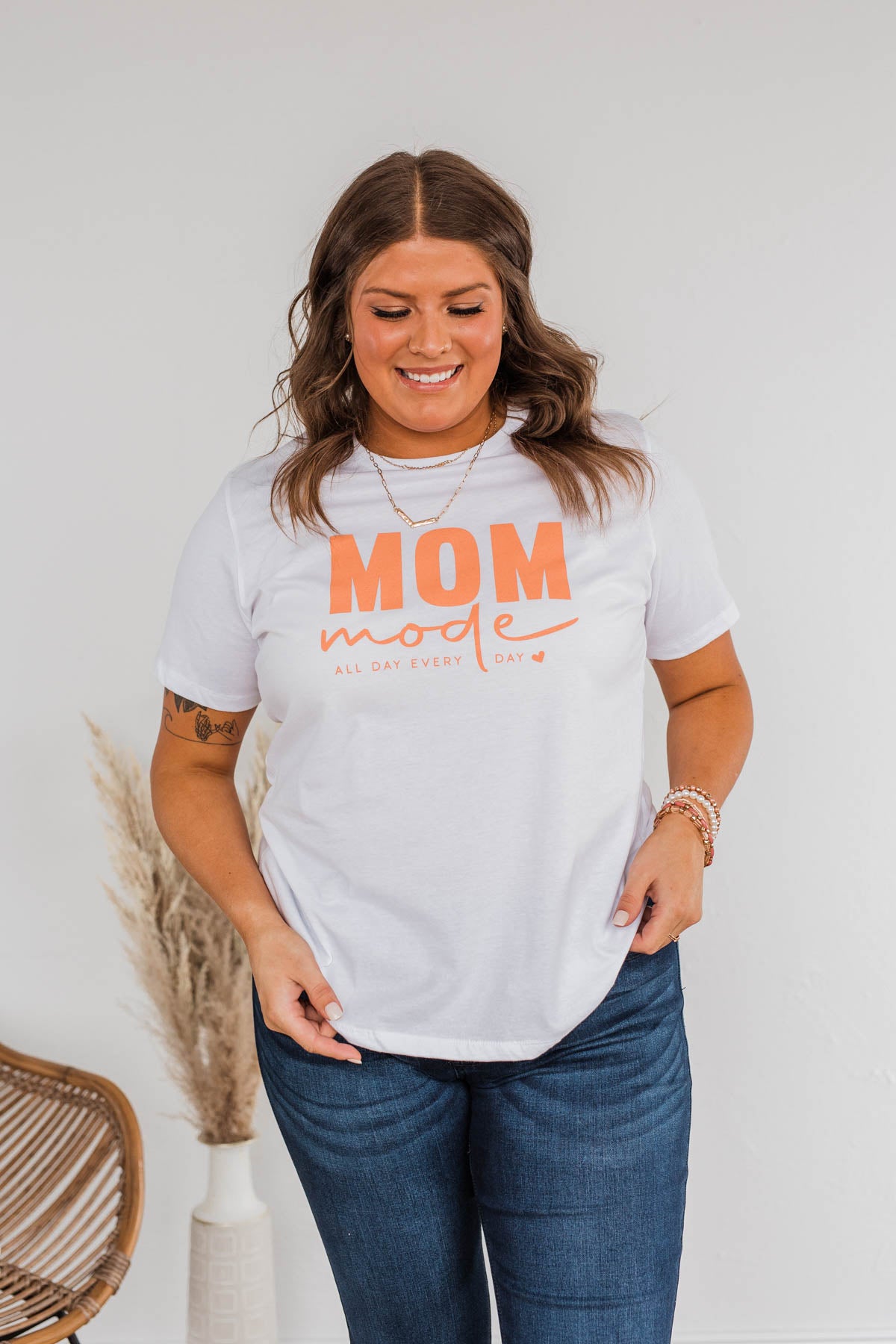 "Mom Mode" Graphic Tee- White