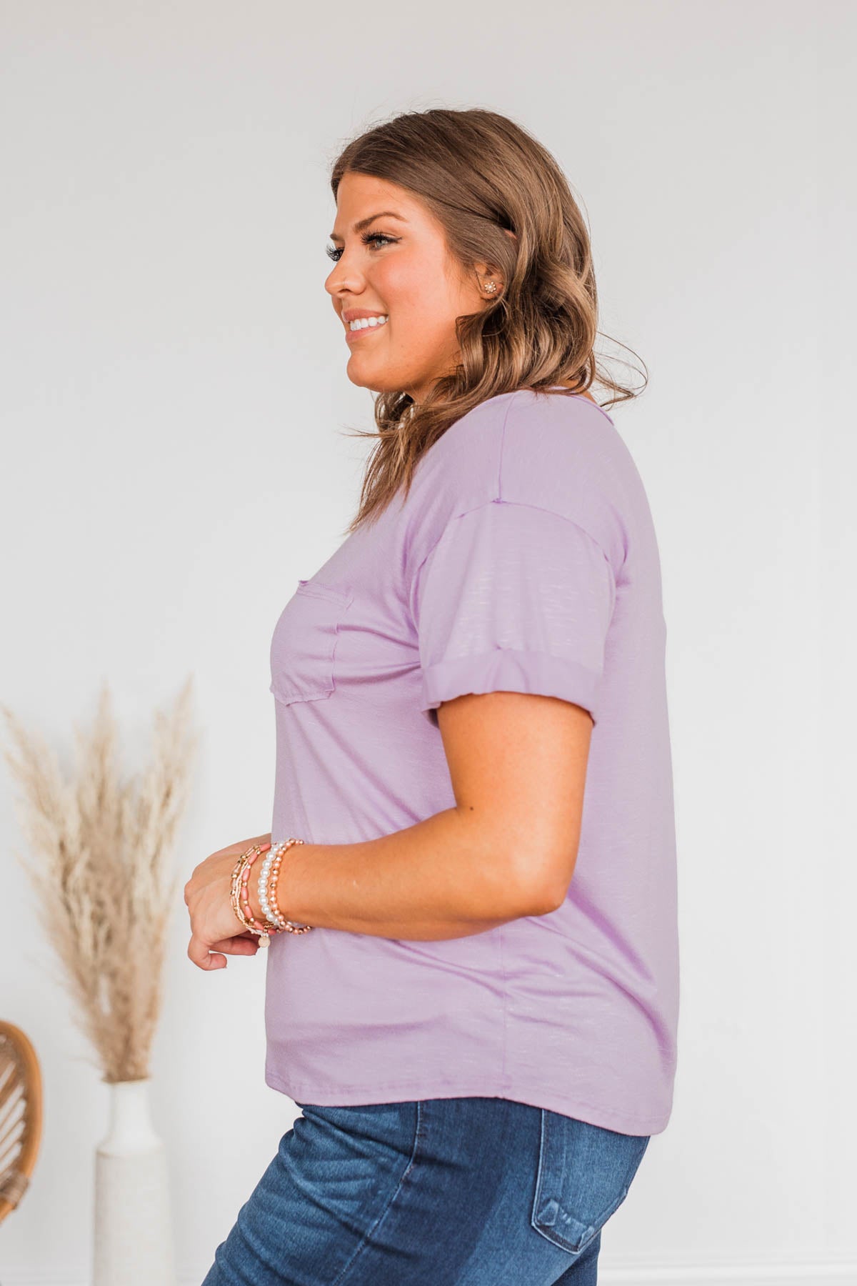 Start My Day Short Sleeve Top- Lilac