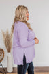 Comfy & Stylish Long Sleeve Pocket Top- Lavender