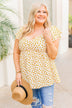 Shining Rays Floral Babydoll Top- Mustard & Ivory
