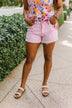 KanCan High-Rise Frayed Shorts- Sakura Wash