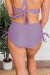 Cool By The Pool Ruched Swim Bottoms- Purple