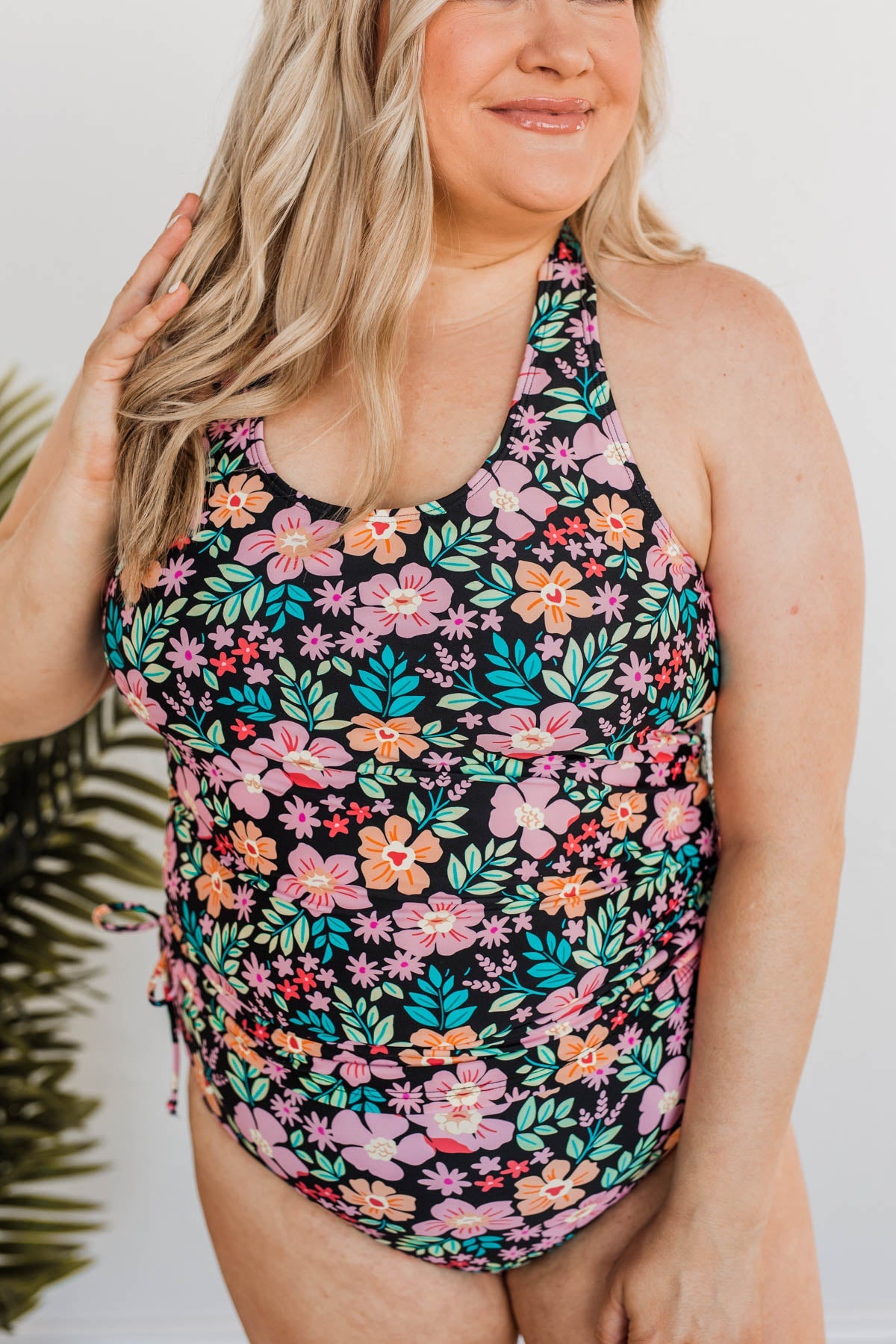 The Beach Is Calling Tankini Swim Top- Black Floral – The Pulse Boutique