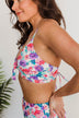 Off To The Ocean Triangle Bikini Top- Pink & Purple Floral
