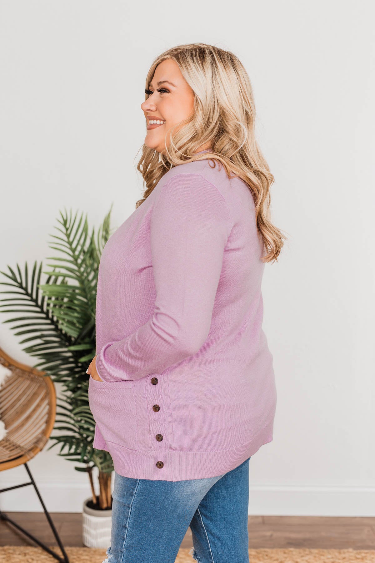 True To My Heart Open Front Cardigan- Purple