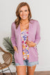 True To My Heart Open Front Cardigan- Purple