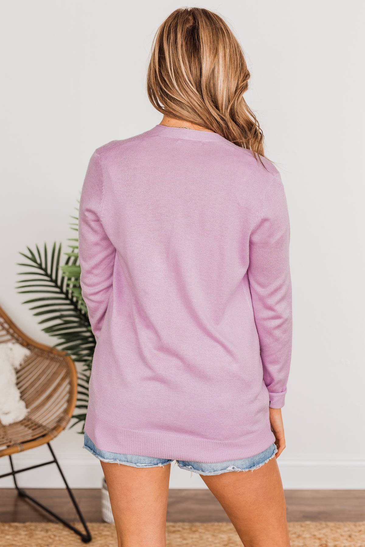 True To My Heart Open Front Cardigan- Purple