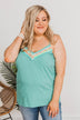 The Tropical Life V-Neck Tank Top- Teal