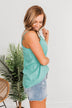 The Tropical Life V-Neck Tank Top- Teal