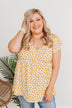 Shining Rays Floral Babydoll Top- Mustard & Ivory