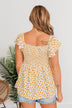 Shining Rays Floral Babydoll Top- Mustard & Ivory