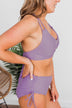 Sweet Sunshine Criss-Cross Bikini Top- Purple