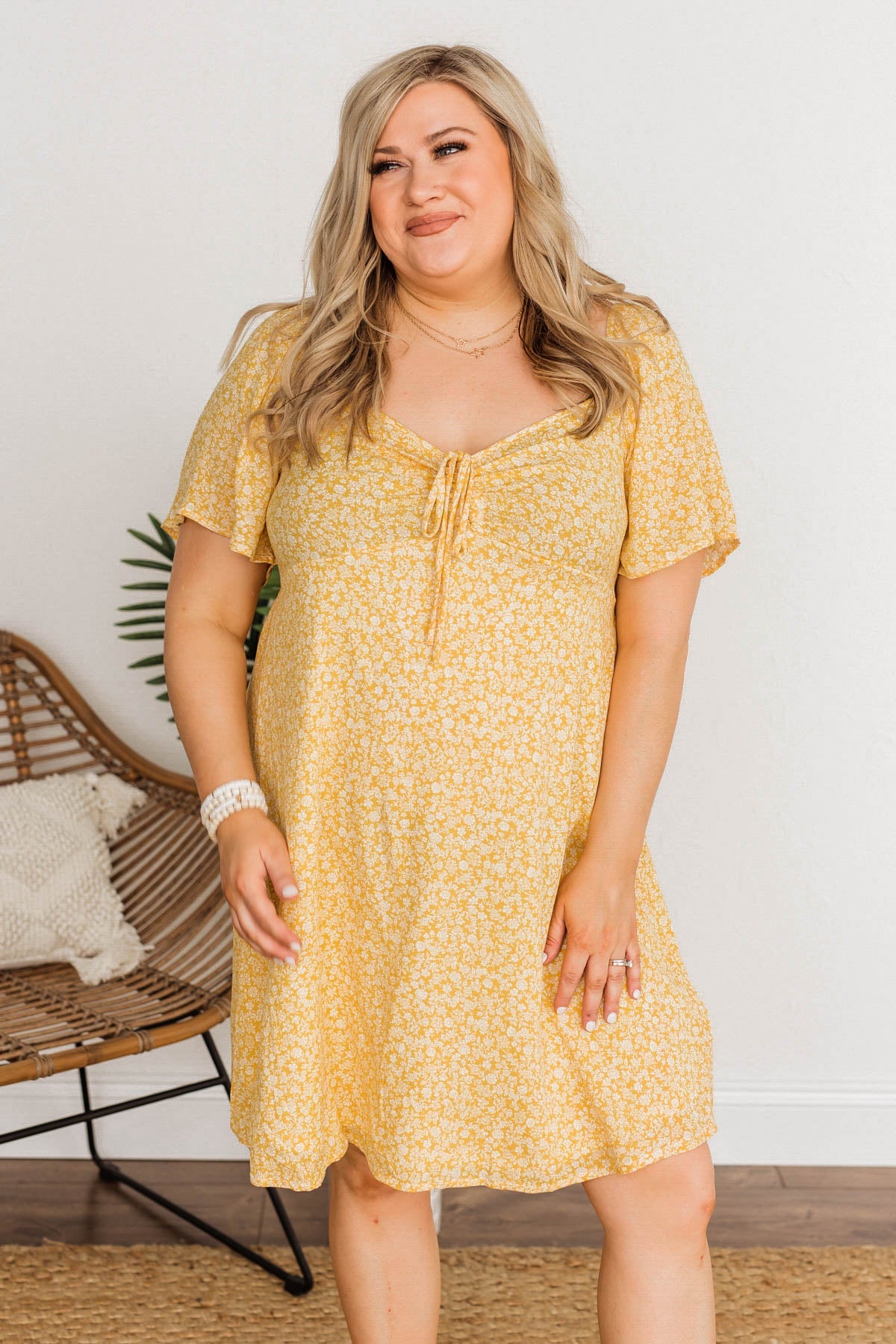 Dashing Through The Daisies Floral Dress- Yellow