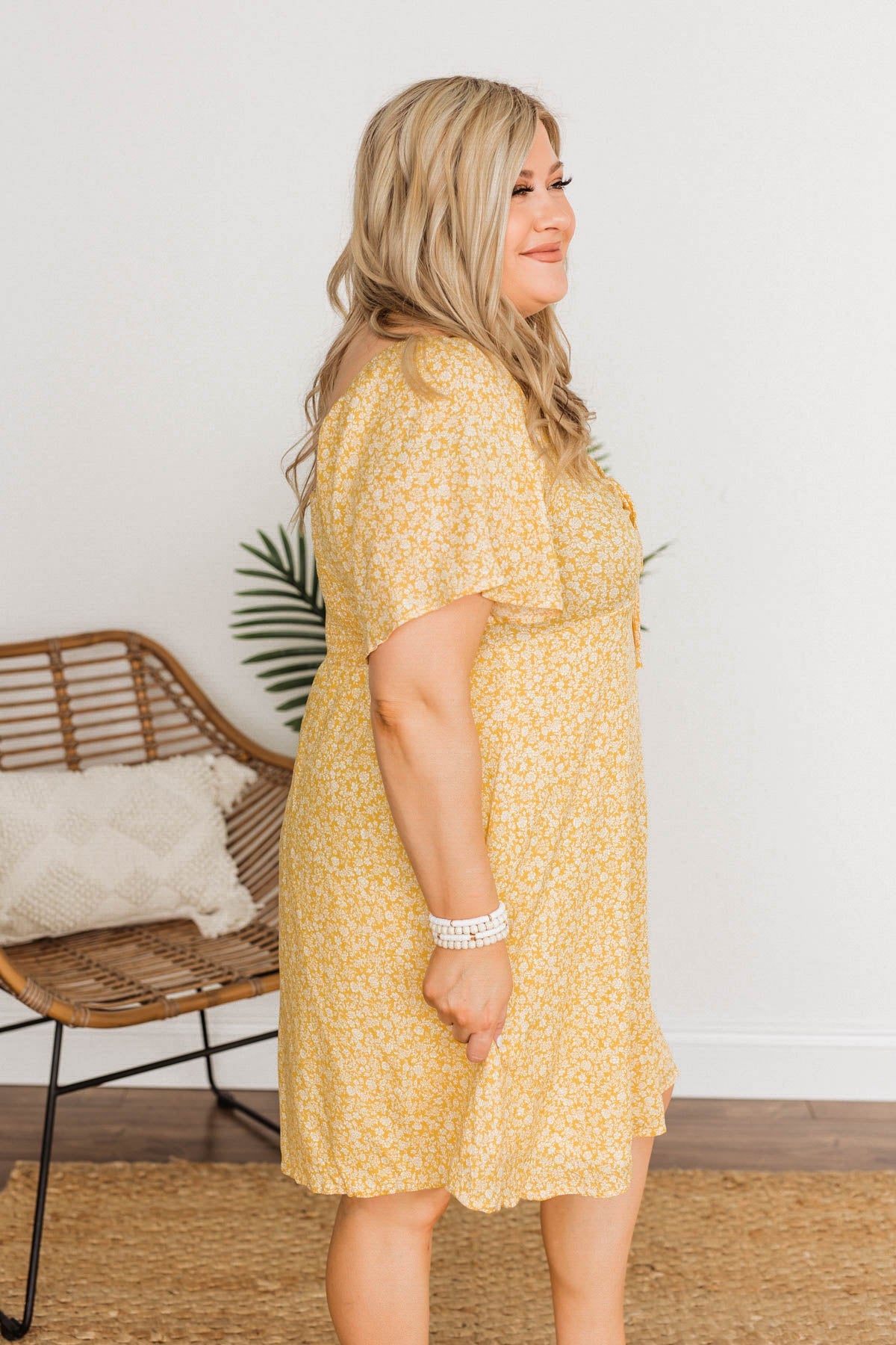 Dashing Through The Daisies Floral Dress- Yellow