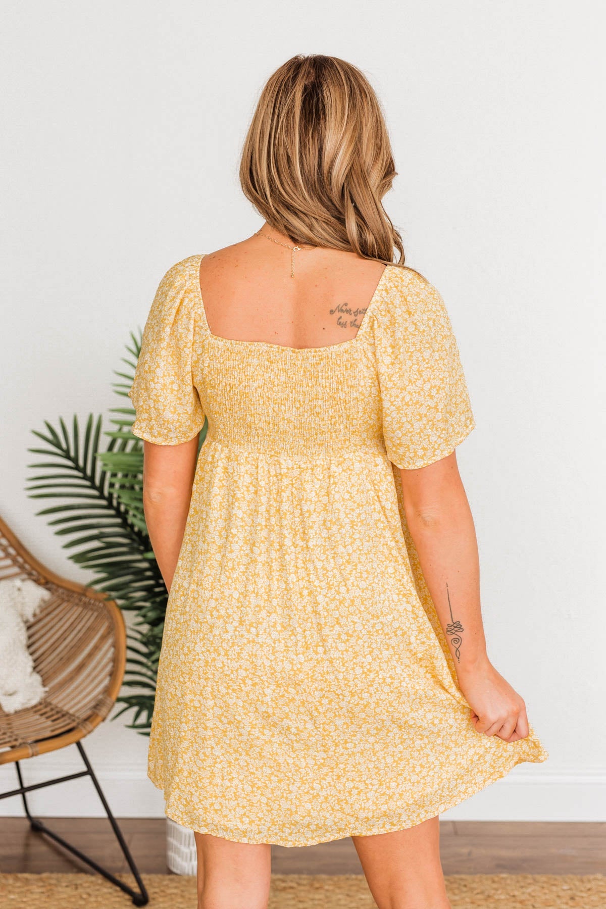 Dashing Through The Daisies Floral Dress- Yellow