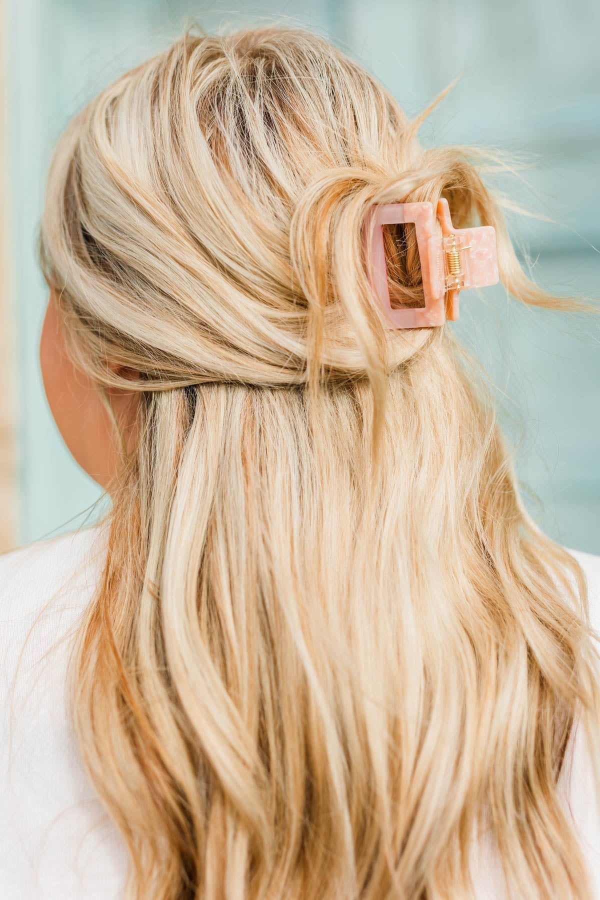 Two Toned Square Claw Hair Clip- Pink