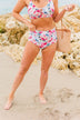 Selling Sunsets Mid-Rise Swim Bottoms- Ivory, Pink and Blue