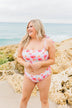Chasing The Sun Floral Bandeau Swim Top- Ivory Floral