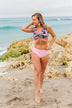 Bask In The Sun Mid-Rise Swim Bottoms- Pink Stripe