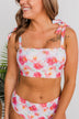 Chasing The Sun Floral Bandeau Swim Top- Ivory Floral